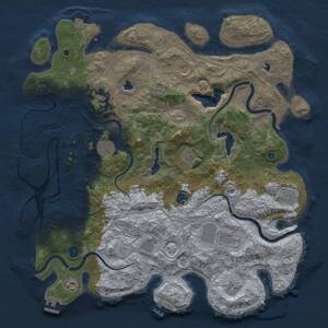 Thumbnail Rust Map: Procedural Map, Size: 4500, Seed: 2012025, 17 Monuments
