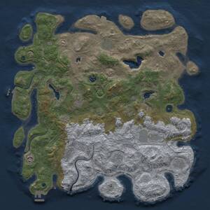 Thumbnail Rust Map: Procedural Map, Size: 4500, Seed: 2012025, 16 Monuments
