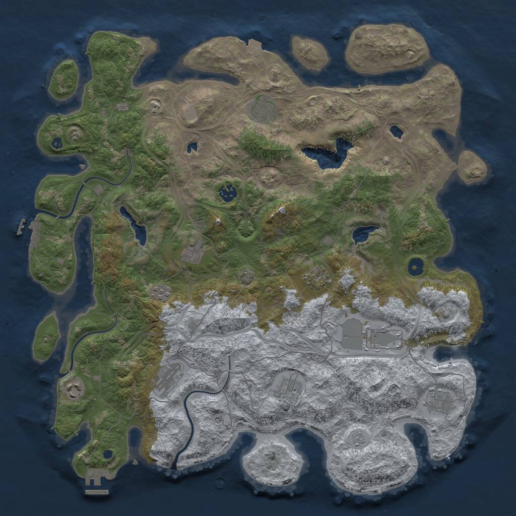 Rust Map: Procedural Map, Size: 4500, Seed: 2012025, 16 Monuments