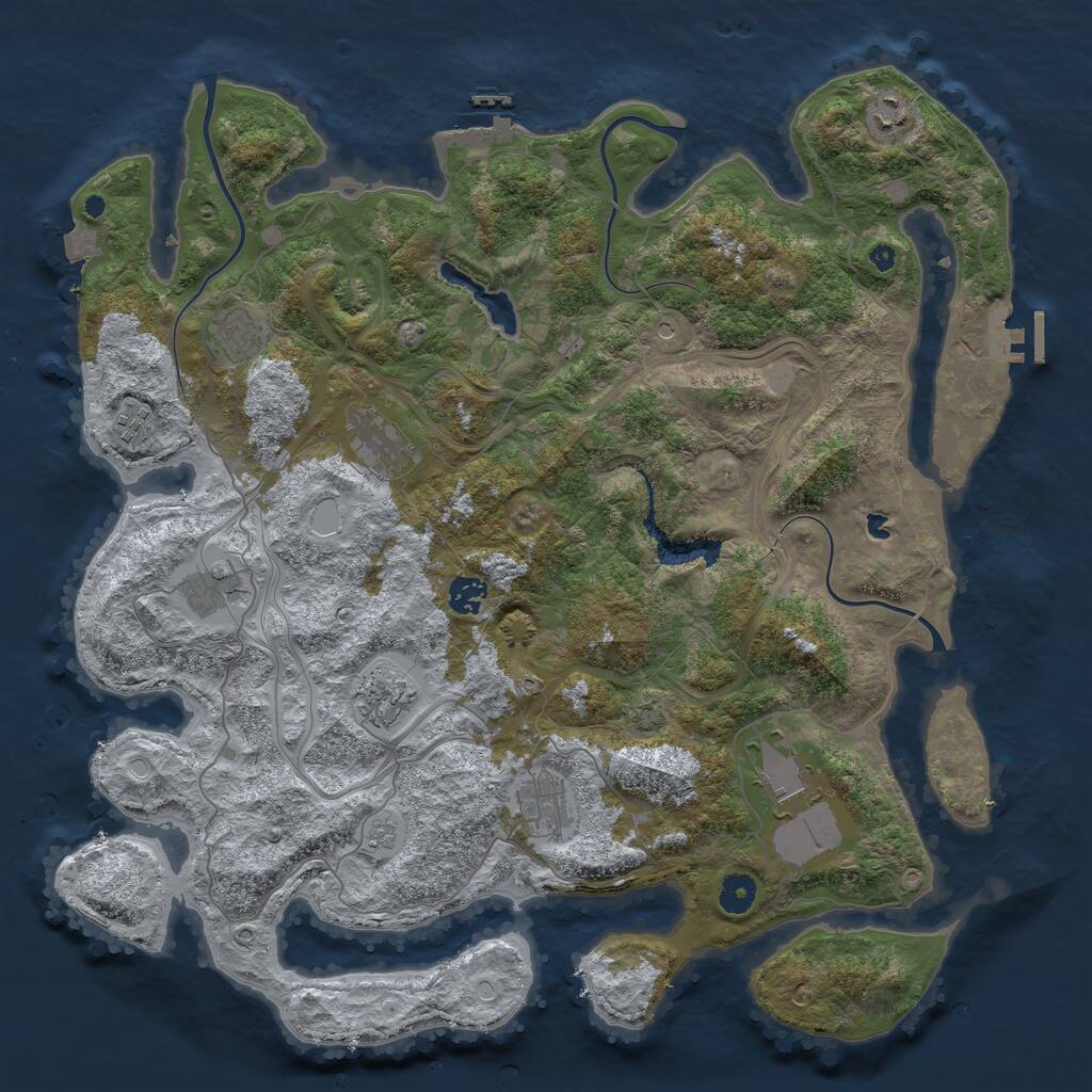 Rust Map: Procedural Map, Size: 4250, Seed: 551886114, 15 Monuments
