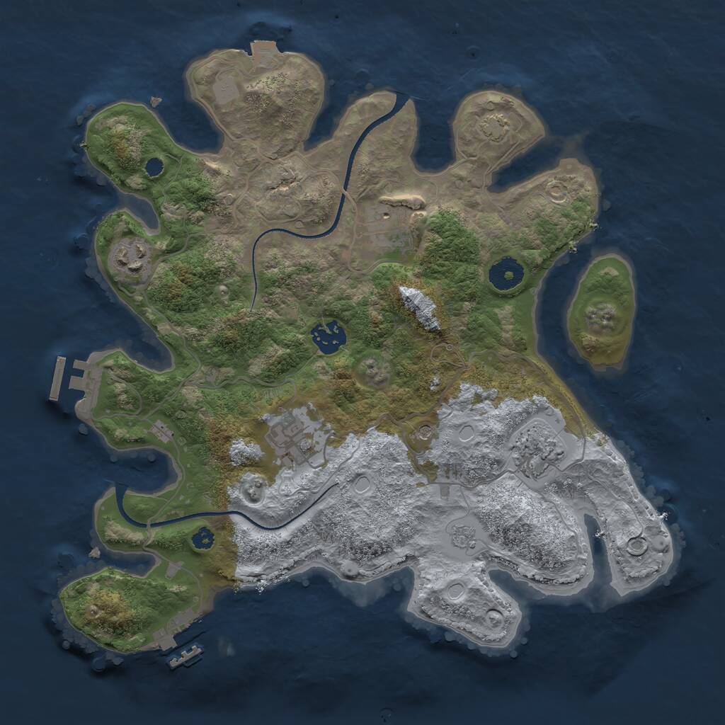Rust Map: Procedural Map, Size: 3300, Seed: 1509571195, 11 Monuments