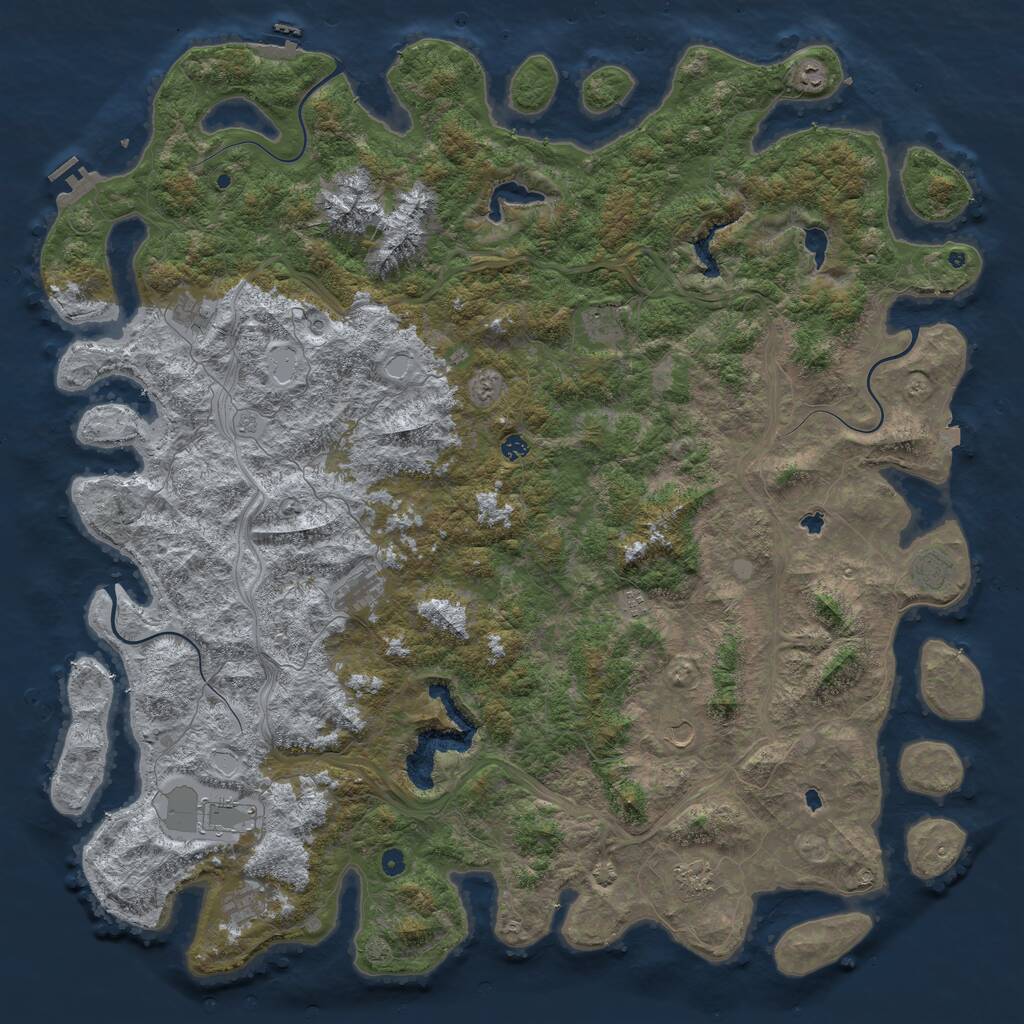 Rust Map: Procedural Map, Size: 6000, Seed: 158429002, 17 Monuments