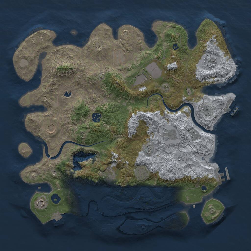 Rust Map: Procedural Map, Size: 4000, Seed: 1171270148, 16 Monuments