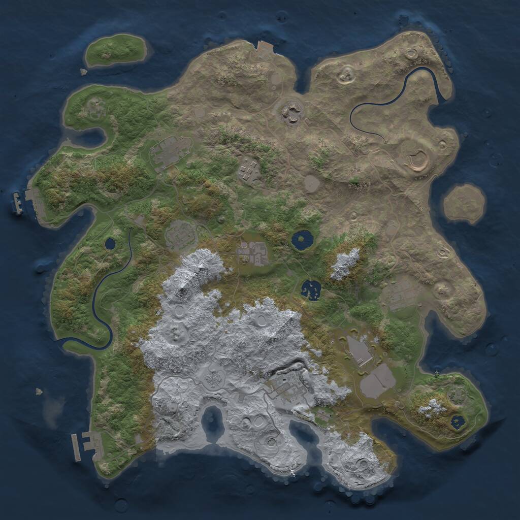 Rust Map: Procedural Map, Size: 3800, Seed: 452011623, 16 Monuments