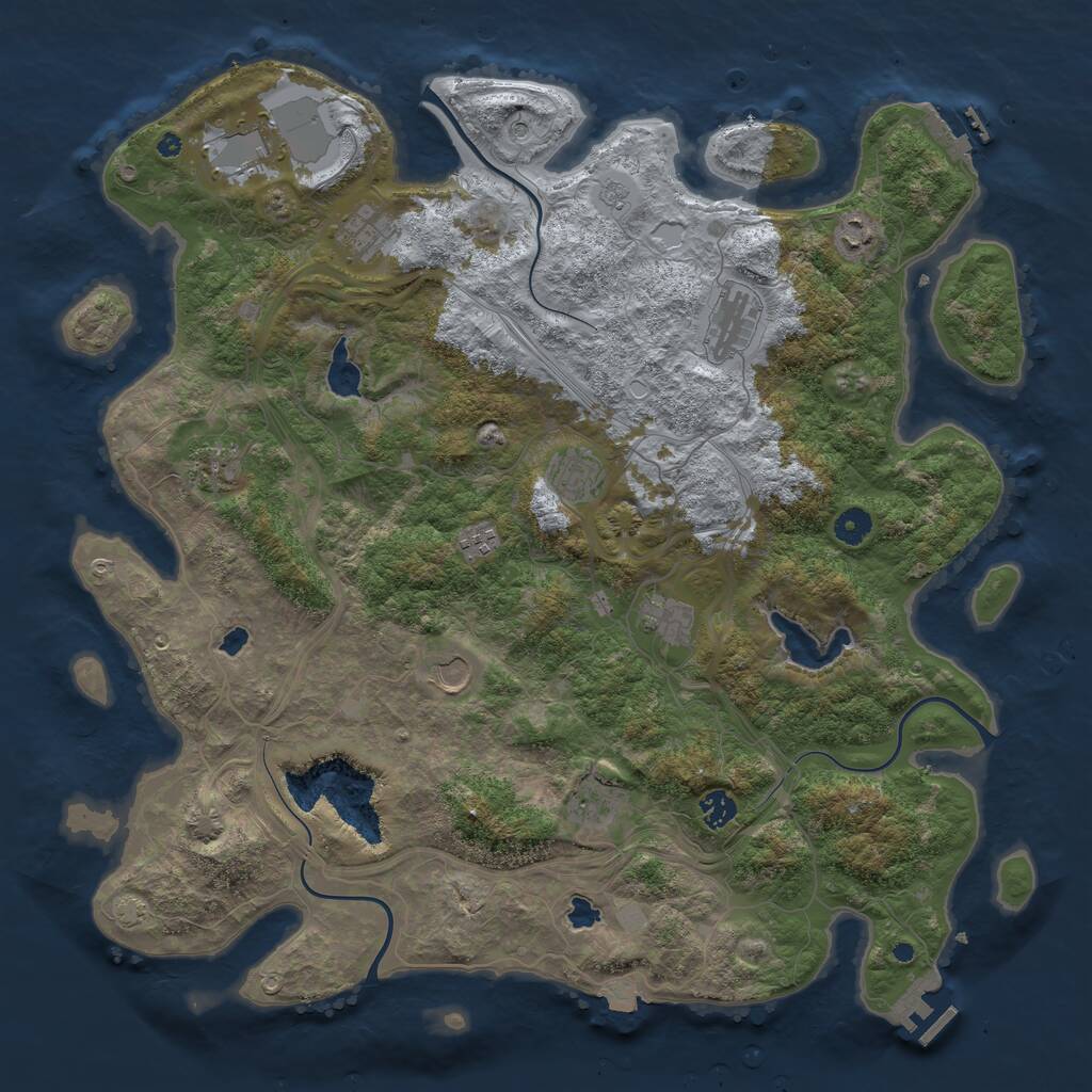 Rust Map: Procedural Map, Size: 4500, Seed: 1433779785, 17 Monuments