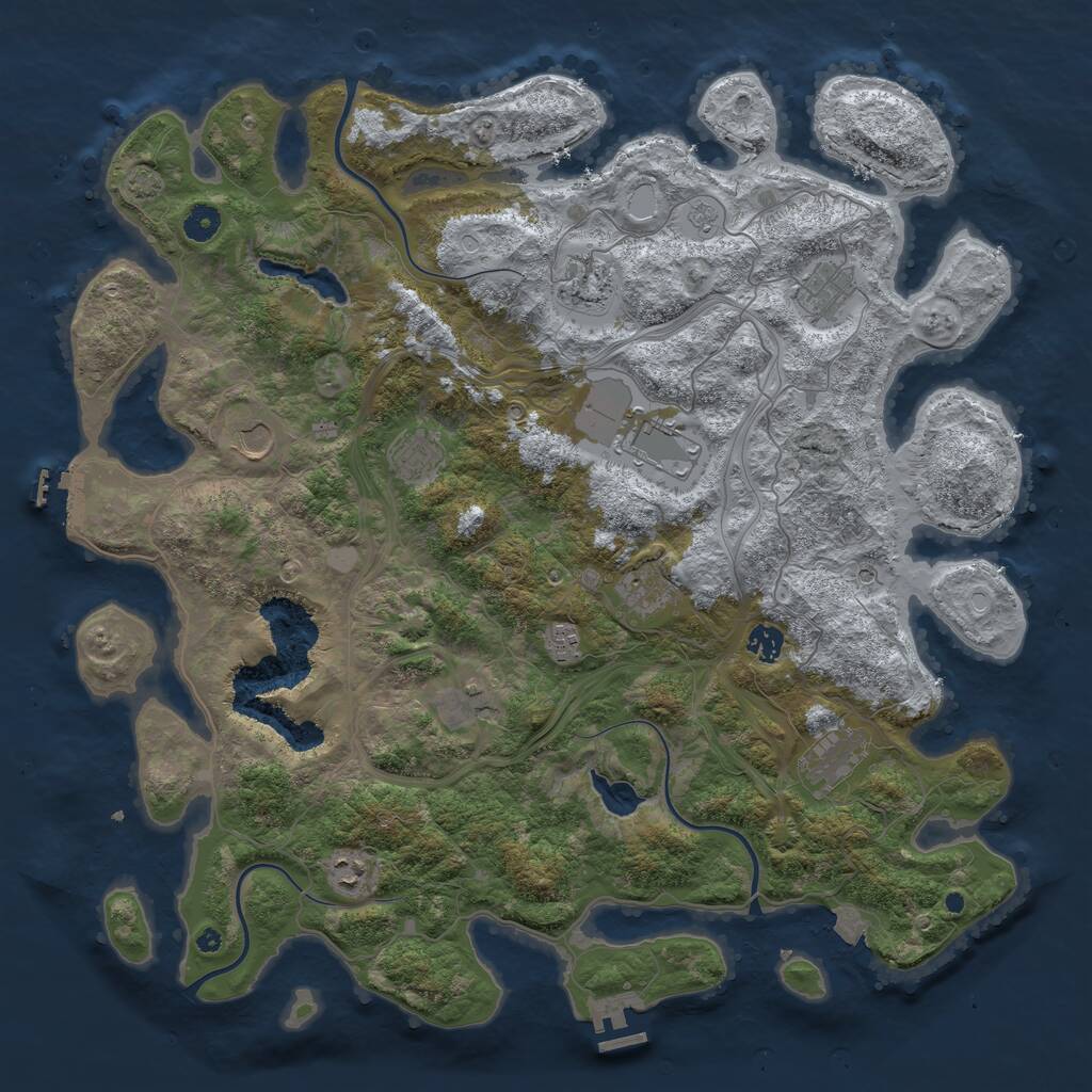 Rust Map: Procedural Map, Size: 4500, Seed: 462026107, 17 Monuments