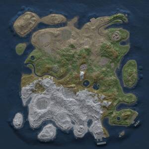 Thumbnail Rust Map: Procedural Map, Size: 3500, Seed: 28507347, 14 Monuments