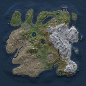 Thumbnail Rust Map: Procedural Map, Size: 3000, Seed: 1450540168, 11 Monuments