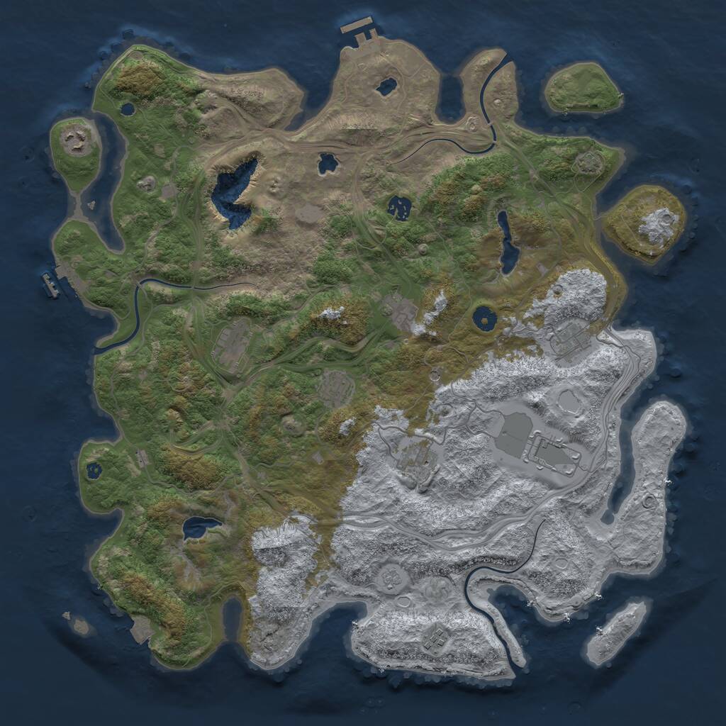 Rust Map: Procedural Map, Size: 4500, Seed: 116559842, 15 Monuments