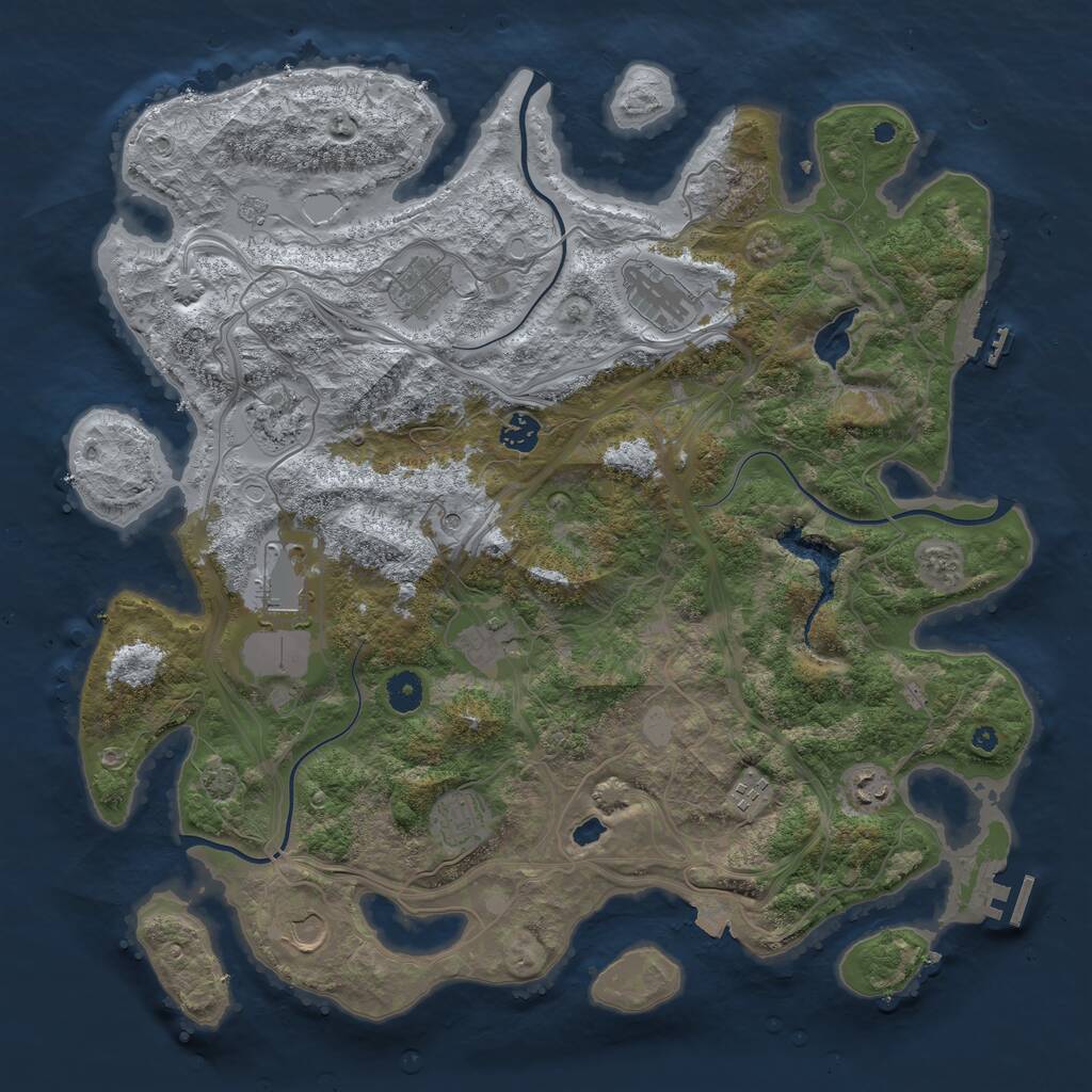 Rust Map: Procedural Map, Size: 4250, Seed: 696942069, 16 Monuments