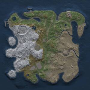 Thumbnail Rust Map: Procedural Map, Size: 3500, Seed: 608736573, 13 Monuments