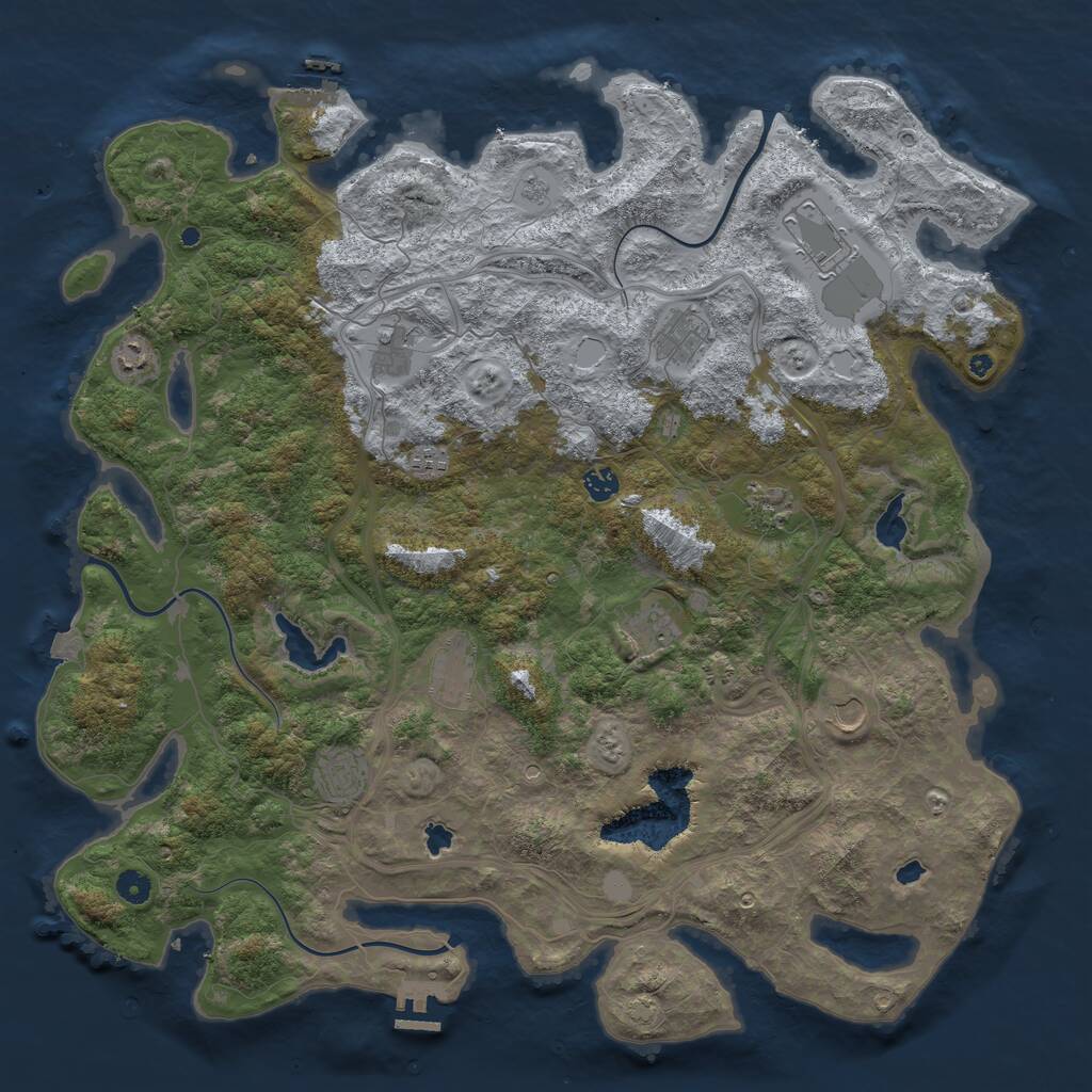 Rust Map: Procedural Map, Size: 4800, Seed: 1210226786, 17 Monuments