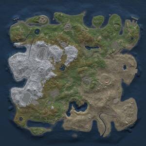Thumbnail Rust Map: Procedural Map, Size: 4000, Seed: 1562346223, 14 Monuments