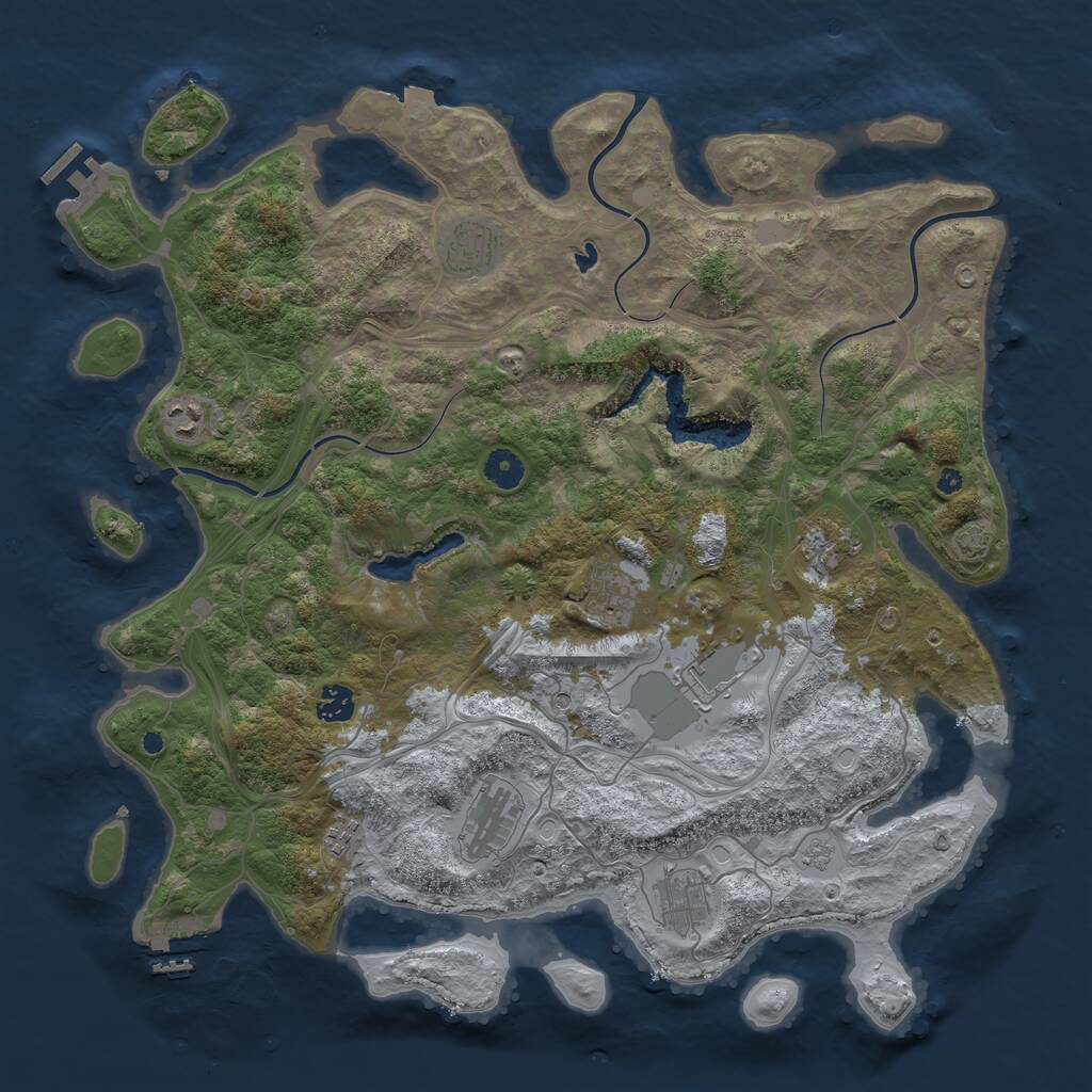 Rust Map: Procedural Map, Size: 4250, Seed: 328668925, 15 Monuments