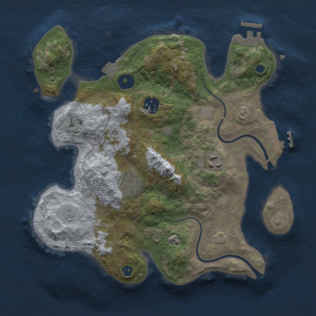 Rust Map: Procedural Map, Size: 3000, Seed: 938423836, 9 Monuments