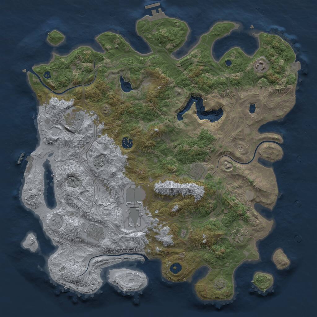 Rust Map: Procedural Map, Size: 4250, Seed: 1548403226, 14 Monuments