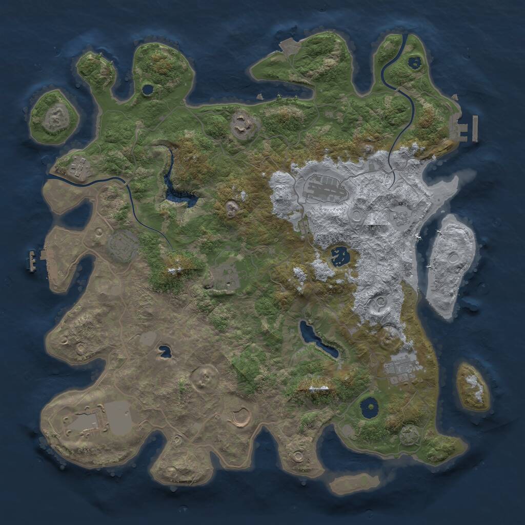 Rust Map: Procedural Map, Size: 4000, Seed: 6683, 15 Monuments