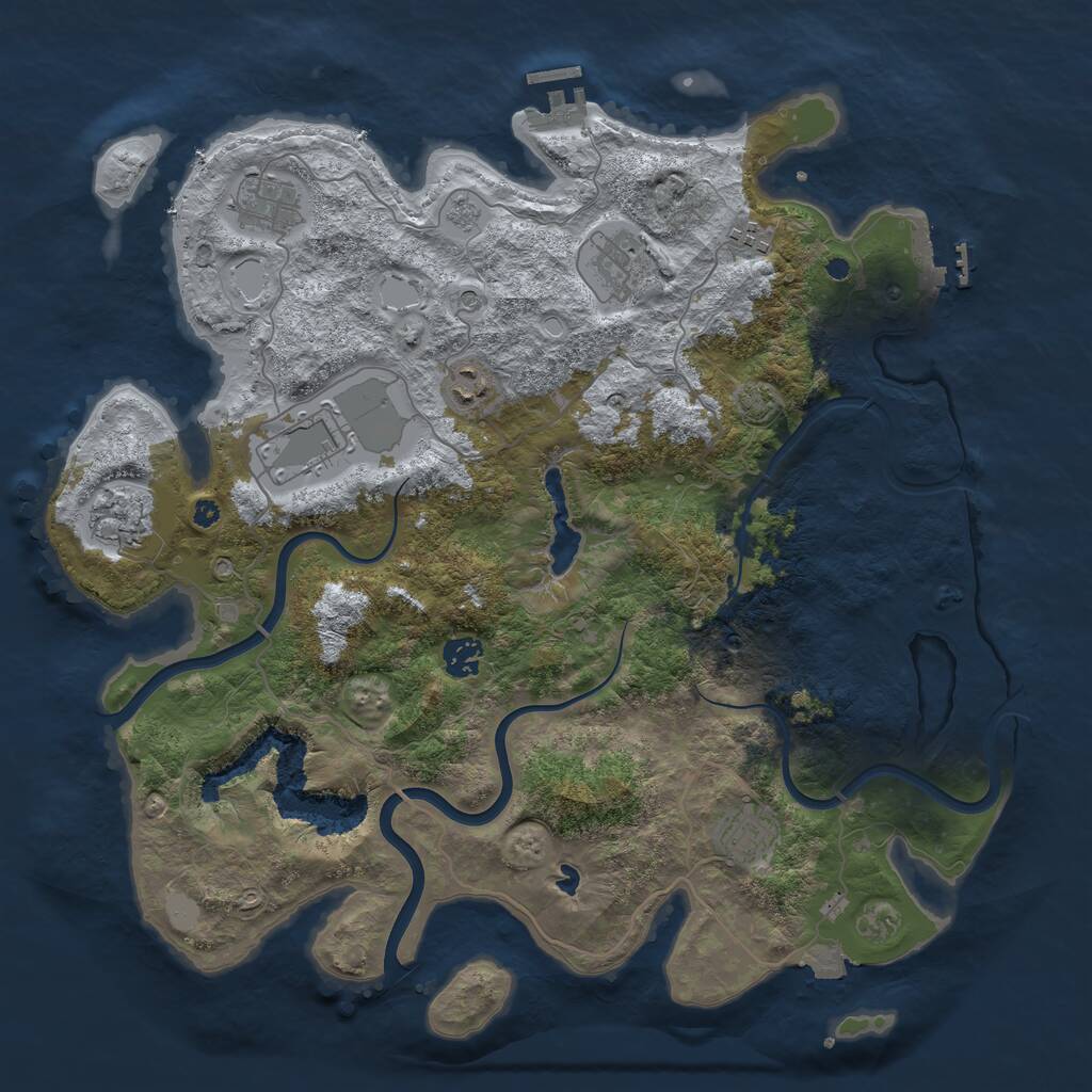 Rust Map: Procedural Map, Size: 4000, Seed: 1538969802, 14 Monuments