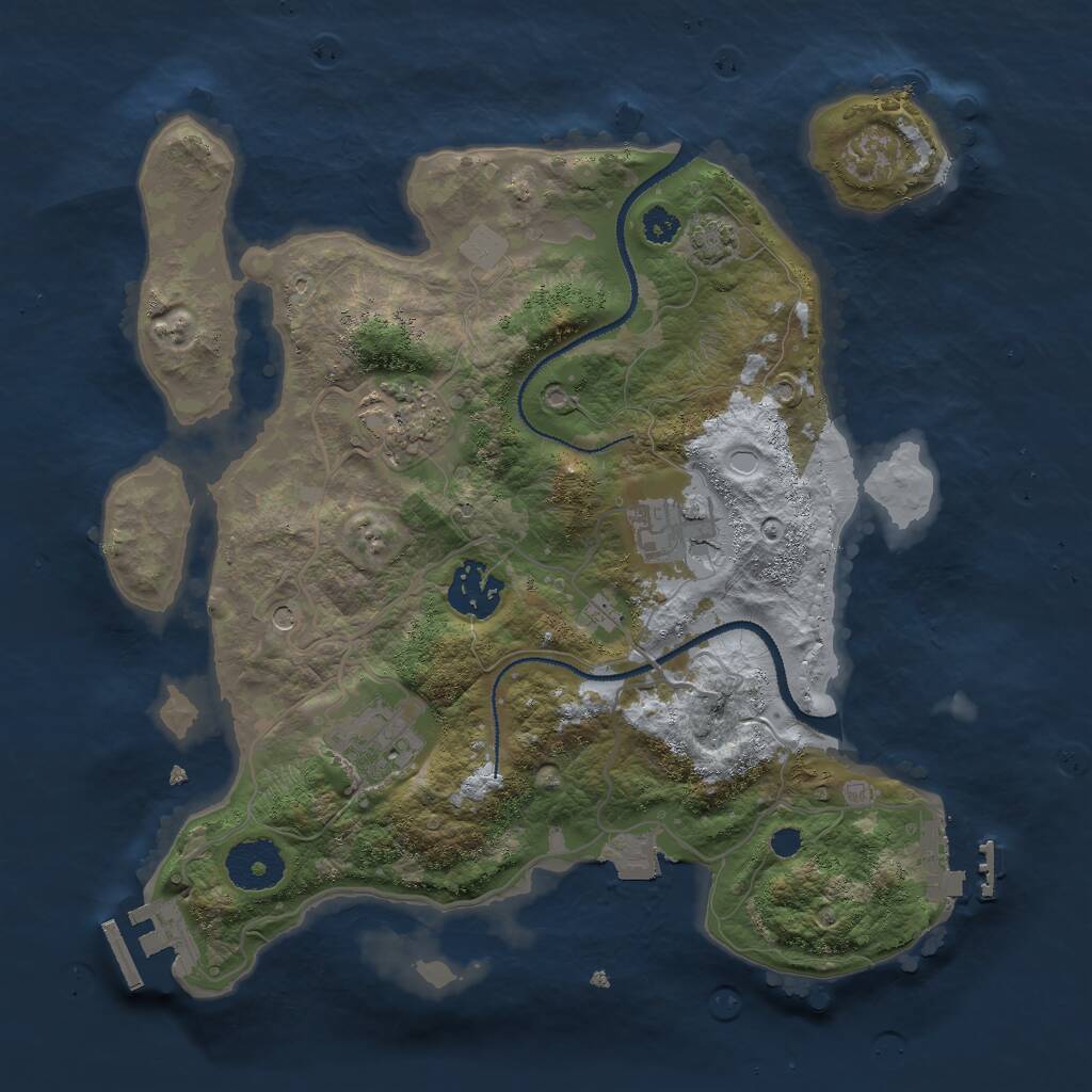 Rust Map: Procedural Map, Size: 3000, Seed: 28006, 9 Monuments