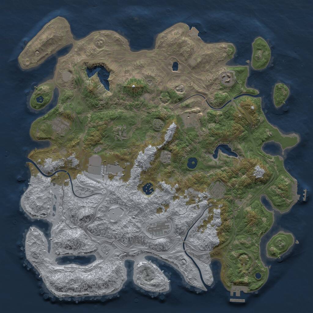 Rust Map: Procedural Map, Size: 4250, Seed: 1233516850, 15 Monuments