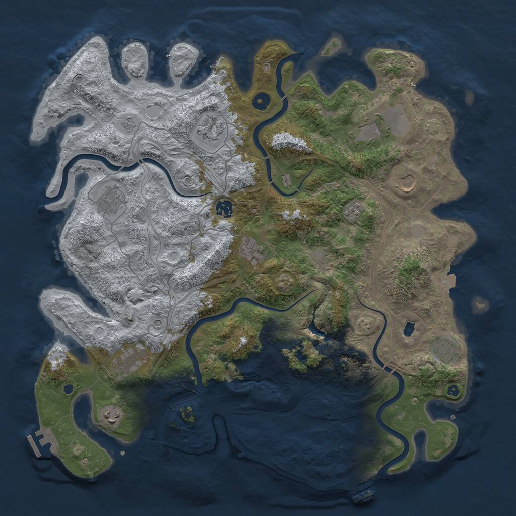 Rust Map: Procedural Map, Size: 4400, Seed: 19631971, 16 Monuments