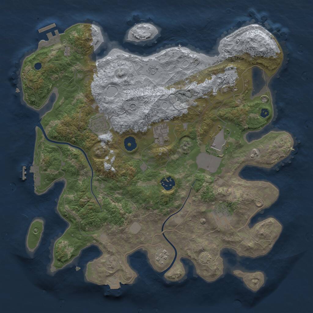Rust Map: Procedural Map, Size: 3500, Seed: 12687087, 13 Monuments