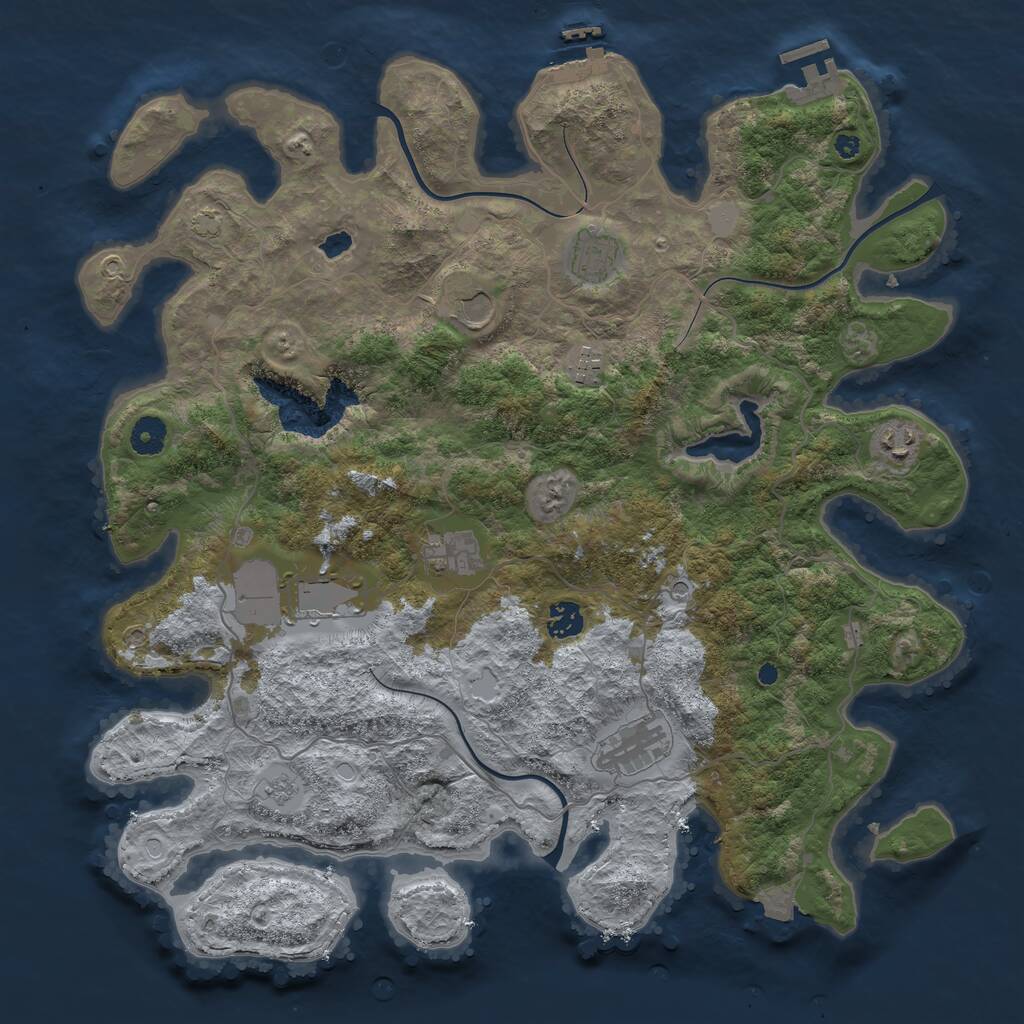 Rust Map: Procedural Map, Size: 4096, Seed: 1806472619, 14 Monuments