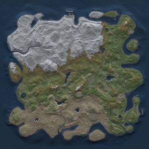Thumbnail Rust Map: Procedural Map, Size: 4500, Seed: 644969927, 15 Monuments