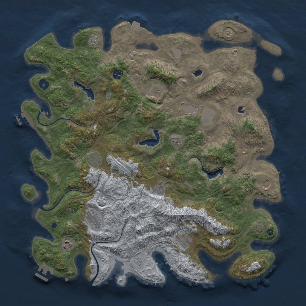 Rust Map: Procedural Map, Size: 4500, Seed: 57594, 16 Monuments