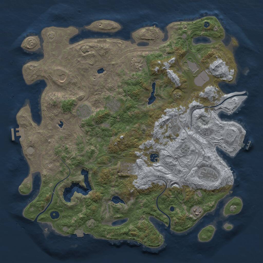 Rust Map: Procedural Map, Size: 4500, Seed: 962311038, 17 Monuments