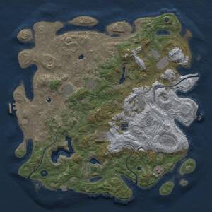 Thumbnail Rust Map: Procedural Map, Size: 4500, Seed: 962311038, 17 Monuments