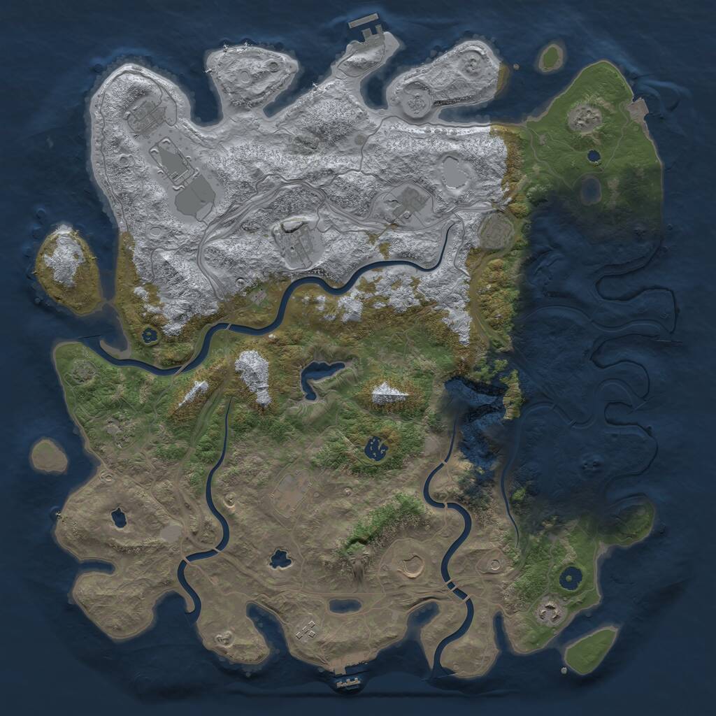 Rust Map: Procedural Map, Size: 4750, Seed: 1215752191, 17 Monuments