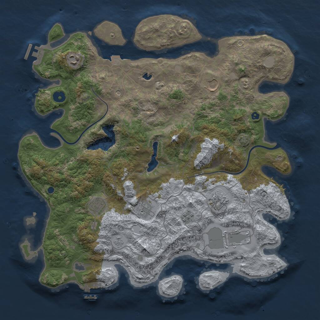 Rust Map: Procedural Map, Size: 4000, Seed: 328905971, 13 Monuments