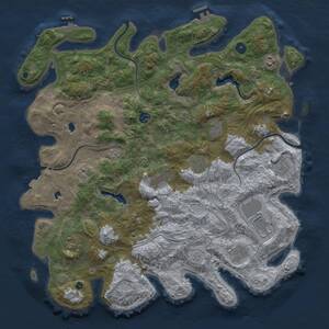 Thumbnail Rust Map: Procedural Map, Size: 4500, Seed: 1293213286, 16 Monuments