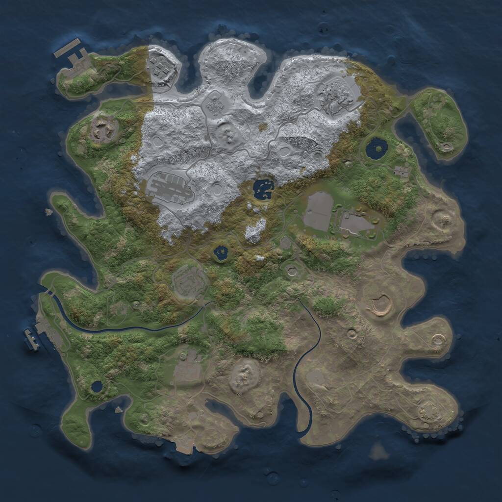 Rust Map: Procedural Map, Size: 3500, Seed: 241156, 15 Monuments