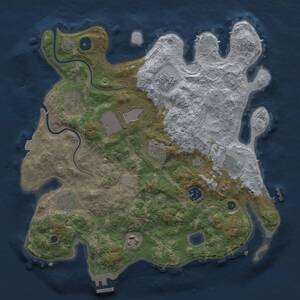 Thumbnail Rust Map: Procedural Map, Size: 3500, Seed: 1475584739, 14 Monuments
