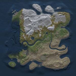 Thumbnail Rust Map: Procedural Map, Size: 3500, Seed: 2580, 16 Monuments