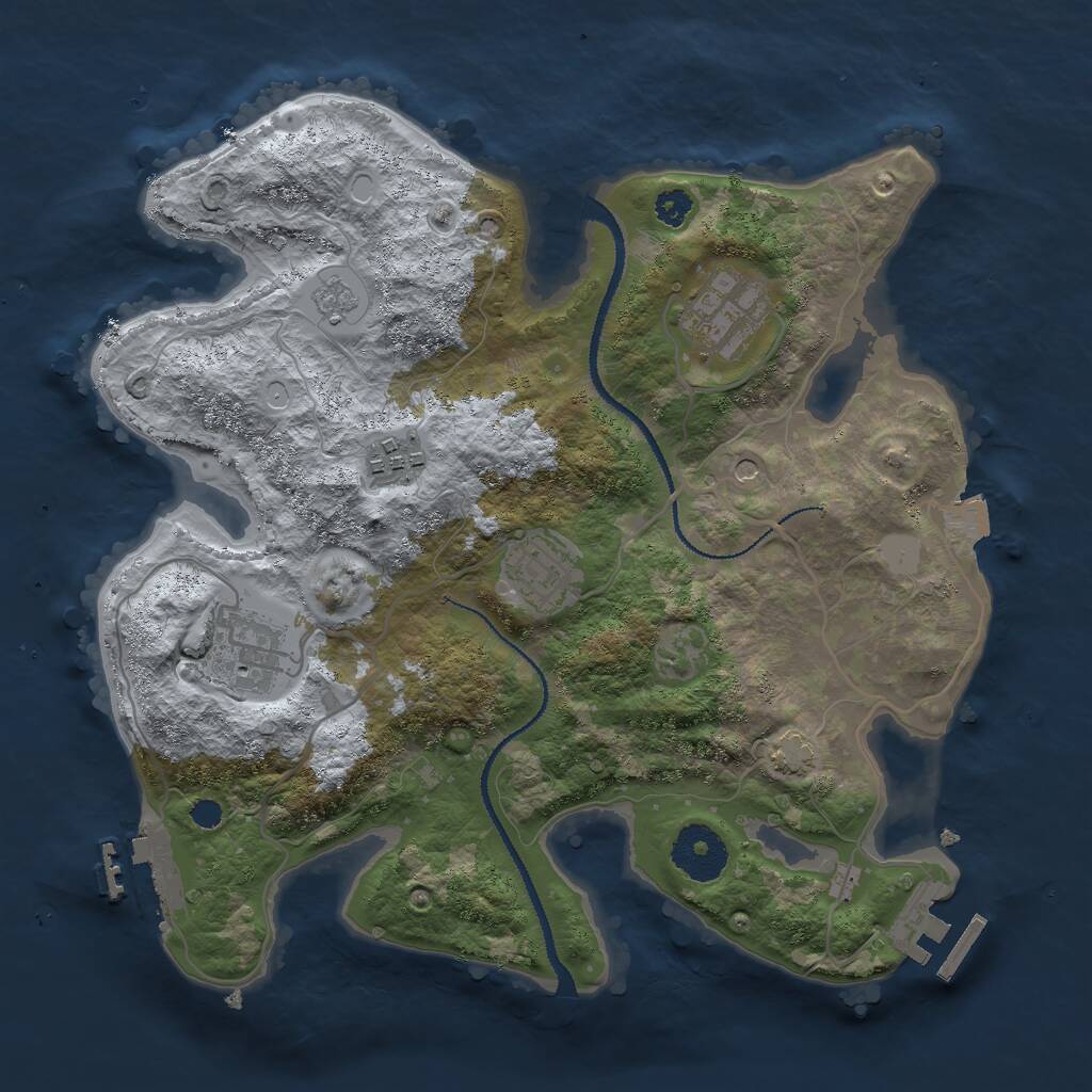 Rust Map: Procedural Map, Size: 3000, Seed: 541382888, 10 Monuments