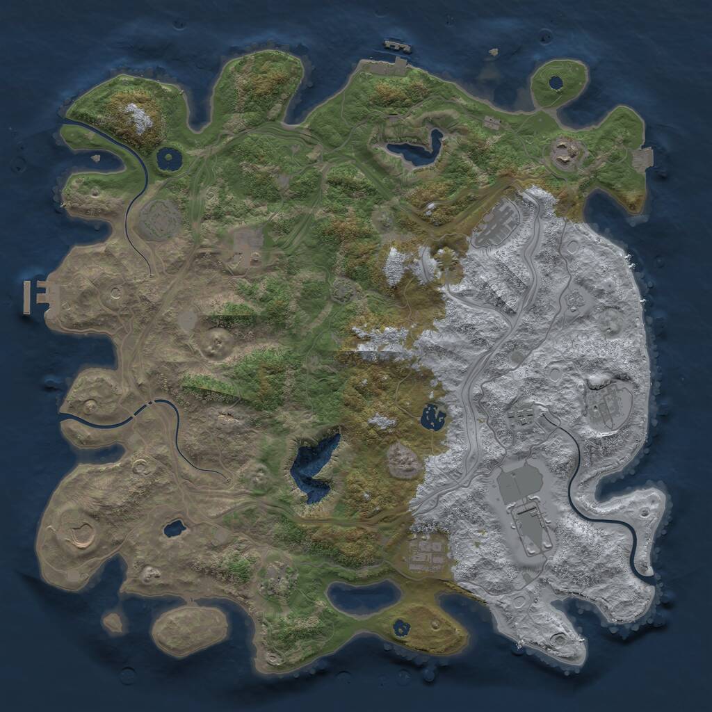 Rust Map: Procedural Map, Size: 4250, Seed: 1442232303, 17 Monuments