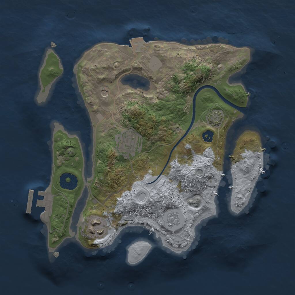 Rust Map: Procedural Map, Size: 2500, Seed: 24523846, 7 Monuments