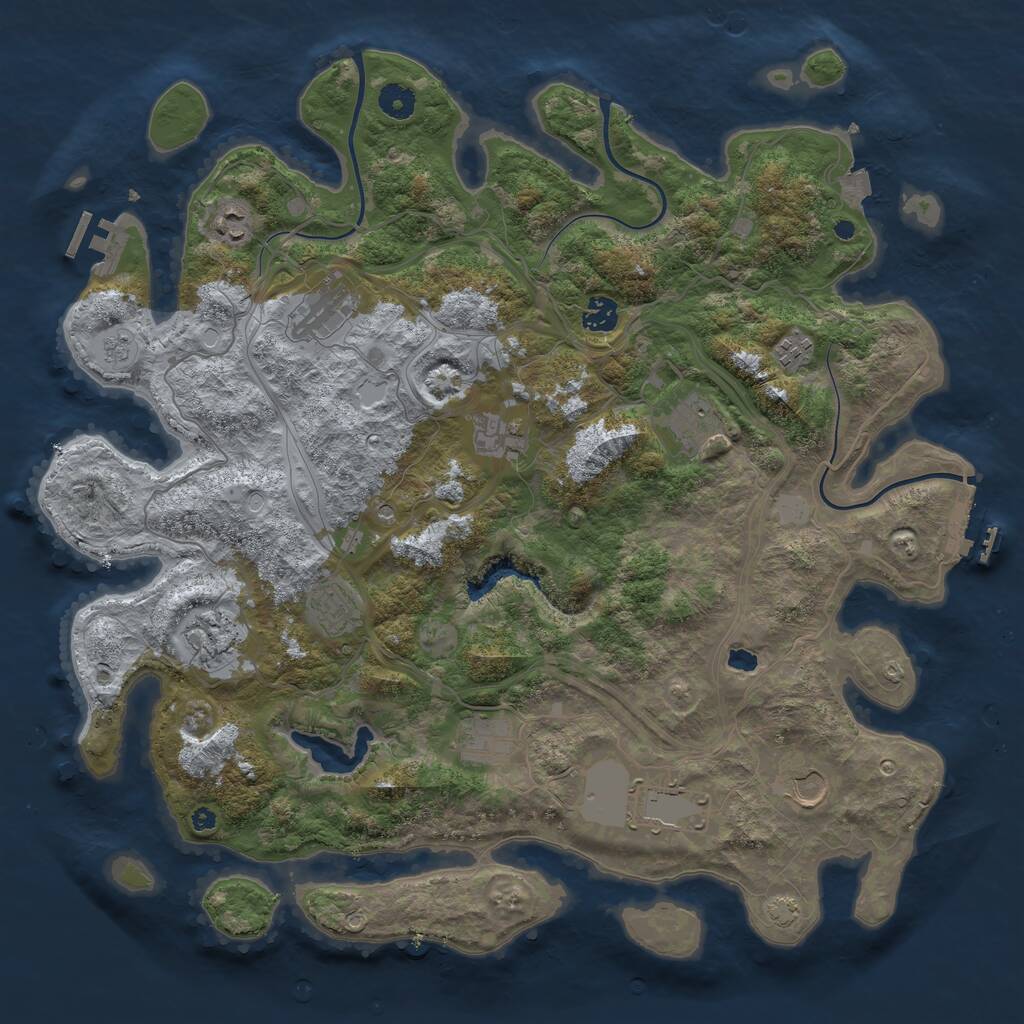 Rust Map: Procedural Map, Size: 4250, Seed: 246496821, 17 Monuments