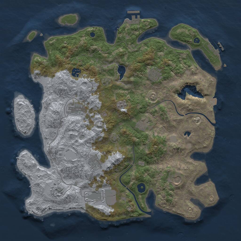 Rust Map: Procedural Map, Size: 4000, Seed: 2245970, 15 Monuments