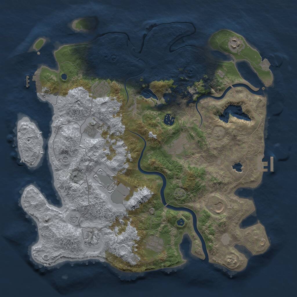 Rust Map: Procedural Map, Size: 4000, Seed: 2245970, 16 Monuments