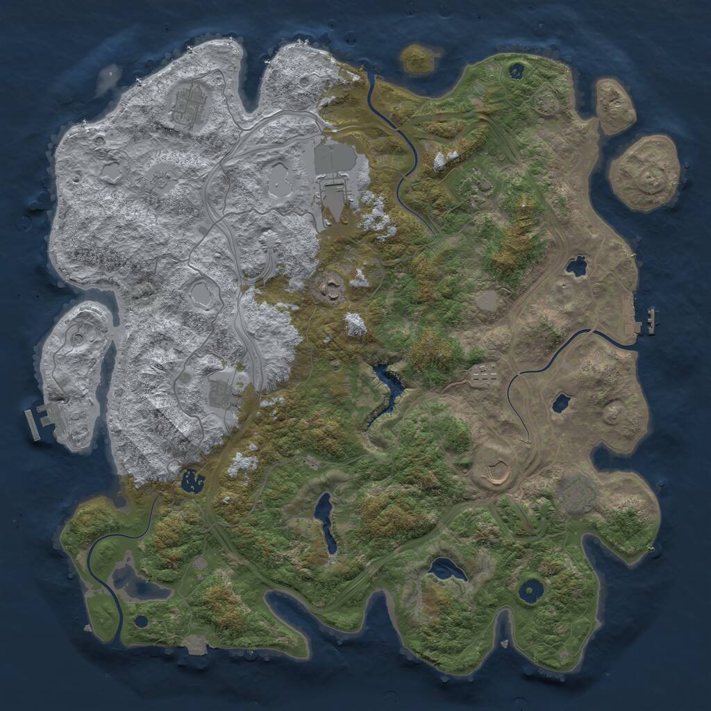 Rust Map: Procedural Map, Size: 4500, Seed: 787363512, 15 Monuments