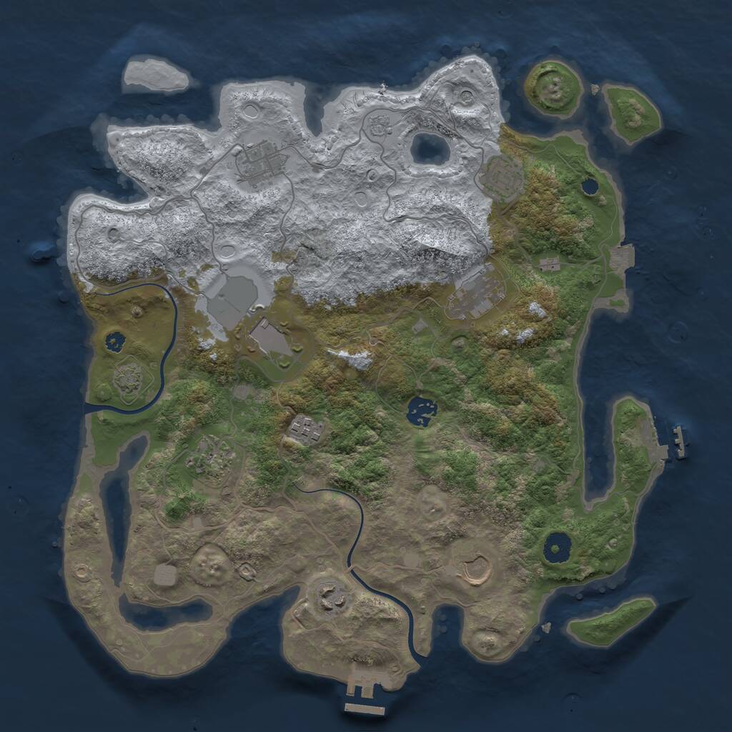 Rust Map: Procedural Map, Size: 3700, Seed: 11074285, 15 Monuments