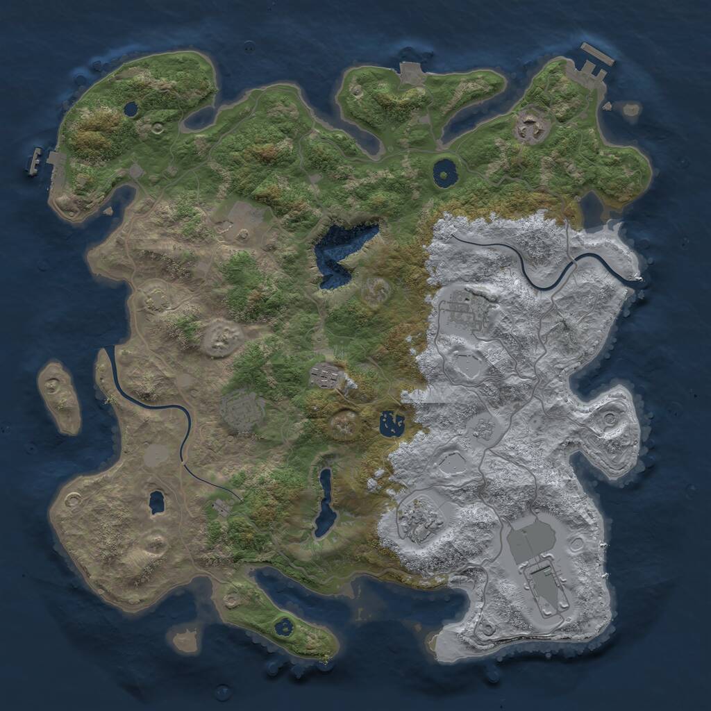 Rust Map: Procedural Map, Size: 4000, Seed: 754468972, 14 Monuments