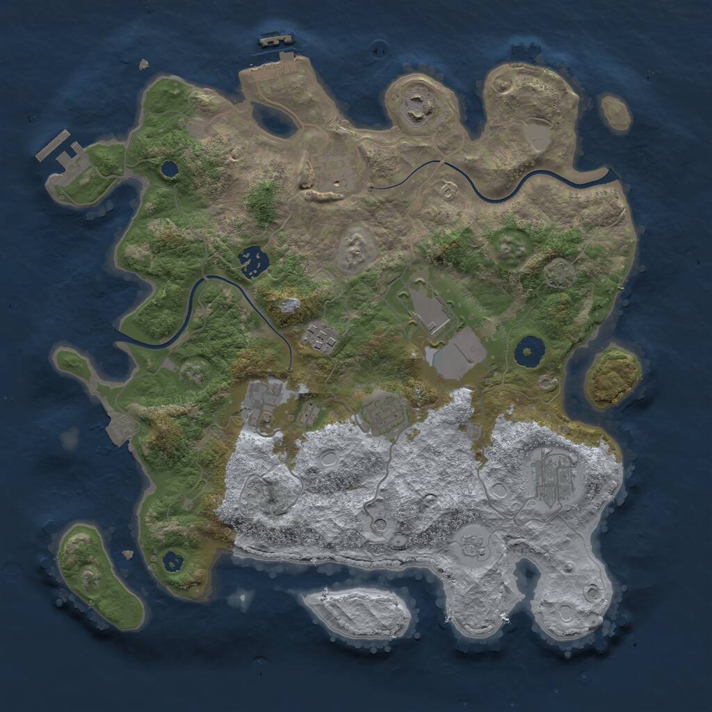 Rust Map: Procedural Map, Size: 3500, Seed: 1626738225, 14 Monuments