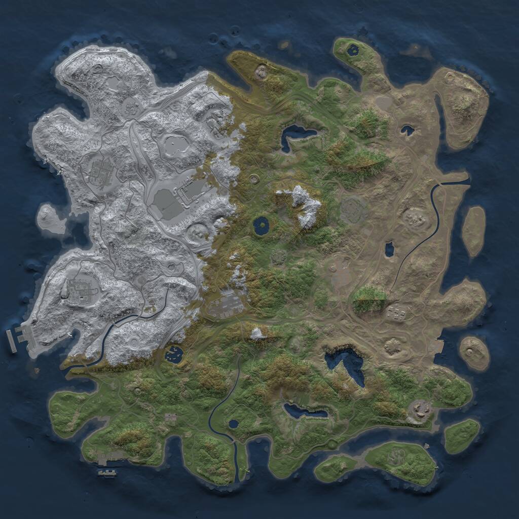 Rust Map: Procedural Map, Size: 4500, Seed: 215364156, 16 Monuments