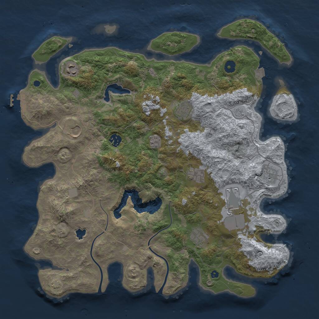 Rust Map: Procedural Map, Size: 4000, Seed: 1611861959, 14 Monuments