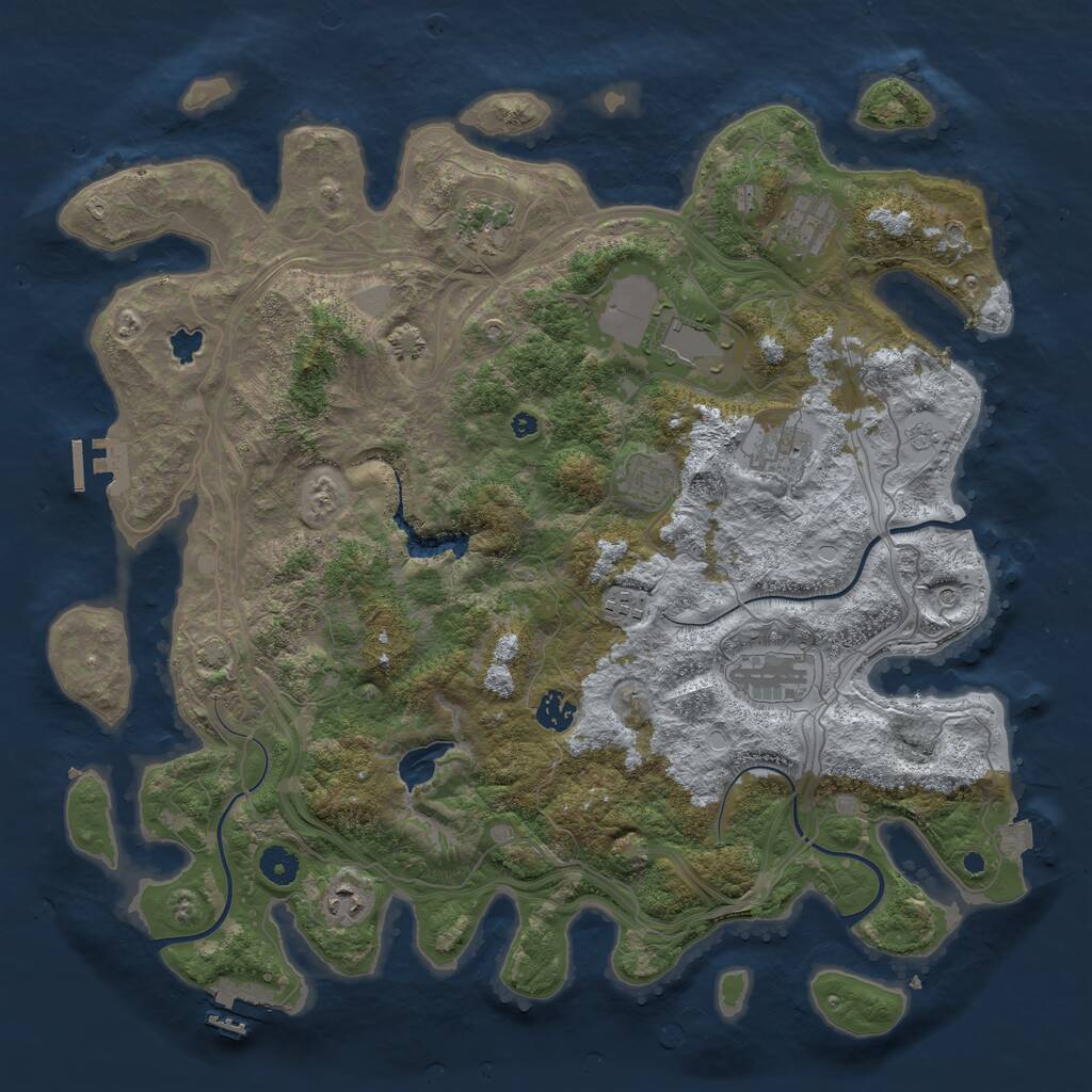 Rust Map: Procedural Map, Size: 4250, Seed: 2734233, 15 Monuments